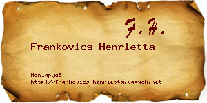 Frankovics Henrietta névjegykártya